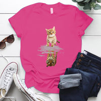 Cat&tiger Print Aesthetic Graphic T Shirts Summer Clothes Tops for Ladies Short Sleeve Around Neck Plus Size 5xl Woman Tshirts