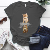 Cat&tiger Print Aesthetic Graphic T Shirts Summer Clothes Tops for Ladies Short Sleeve Around Neck Plus Size 5xl Woman Tshirts