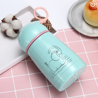 530/750Ml Thermos Mug With Straw Stainless Steel  Lid Thermal Insulation Straight Cup Thermal Water Bottle Tumbler Thermocup