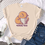 T-Shirts Cat Is Looking At The Cup Lovely Printed T Shirt For Woman Goth Korean Style Women Clothes Funny Vintage Womens Tshirt