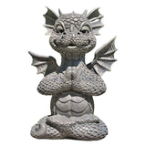 MystiCall Garden Dragon Meditated Statue Resin Ornament Home Room Desk Dragon Meditated Statue Model Garden Outdoor Yard Decorat