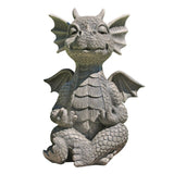 MystiCall Garden Dragon Meditated Statue Resin Ornament Home Room Desk Dragon Meditated Statue Model Garden Outdoor Yard Decorat