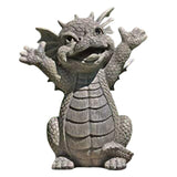 MystiCall Garden Dragon Meditated Statue Resin Ornament Home Room Desk Dragon Meditated Statue Model Garden Outdoor Yard Decorat