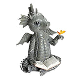 MystiCall Garden Dragon Meditated Statue Resin Ornament Home Room Desk Dragon Meditated Statue Model Garden Outdoor Yard Decorat