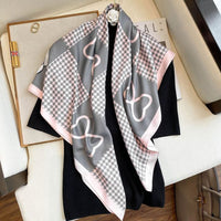 2021 Fashion Plaid Scarves Women's Folar Classic Geometric Totem Scarves 90x90cm Square Scarves Muslim Headscarves