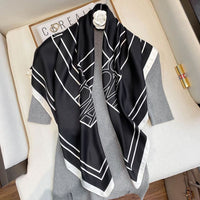 2021 Fashion Plaid Scarves Women's Folar Classic Geometric Totem Scarves 90x90cm Square Scarves Muslim Headscarves