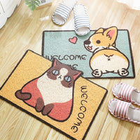 Welcome Doormat Entrance Hallway Rectangle Printed Non-Slip Floor Rugs Front Door Mat Outdoor Rugs Carpet Bedroom Kitchen