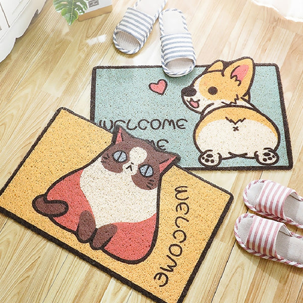 Welcome Doormat Entrance Hallway Rectangle Printed Non-Slip Floor Rugs Front Door Mat Outdoor Rugs Carpet Bedroom Kitchen