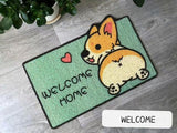 Welcome Doormat Entrance Hallway Rectangle Printed Non-Slip Floor Rugs Front Door Mat Outdoor Rugs Carpet Bedroom Kitchen