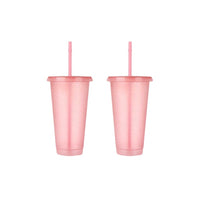 700ml Reusable Flash Powder Tumbler With Lid For women Personalized Glitter Cup With Straw DIY Water bottle Christmas Gift