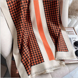 Thick Warm Winter Scarf Houndstooth Design Print Women Cashmere Pashmina Shawl Lady Wrap Scarves Knitted Female Foulard Blanket