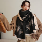 Thick Warm Winter Scarf Houndstooth Design Print Women Cashmere Pashmina Shawl Lady Wrap Scarves Knitted Female Foulard Blanket