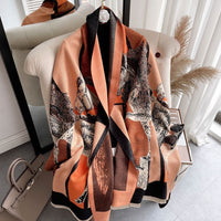 Thick Warm Winter Scarf Houndstooth Design Print Women Cashmere Pashmina Shawl Lady Wrap Scarves Knitted Female Foulard Blanket