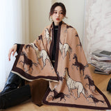 Thick Warm Winter Scarf Houndstooth Design Print Women Cashmere Pashmina Shawl Lady Wrap Scarves Knitted Female Foulard Blanket