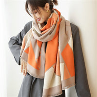 Thick Warm Winter Scarf Houndstooth Design Print Women Cashmere Pashmina Shawl Lady Wrap Scarves Knitted Female Foulard Blanket