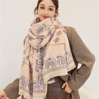 Thick Warm Winter Scarf Houndstooth Design Print Women Cashmere Pashmina Shawl Lady Wrap Scarves Knitted Female Foulard Blanket