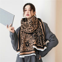 Thick Warm Winter Scarf Houndstooth Design Print Women Cashmere Pashmina Shawl Lady Wrap Scarves Knitted Female Foulard Blanket