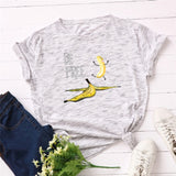 Summer Women's Cotton T-shirt Fruit Banana Print Tops Short Sleeve Tees Crew Neck Be Free Funny Female Graphic Casual Shirts