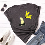 Summer Women's Cotton T-shirt Fruit Banana Print Tops Short Sleeve Tees Crew Neck Be Free Funny Female Graphic Casual Shirts