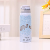 Stainless steel straw thermos cup, travel water bottle, baby thermos cup.