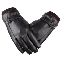 Men&#39;s Gloves Black Winter Mittens Keep Warm Touch Screen Windproof Driving Guantes Male Autumn Winter PU Leather Gloves Business