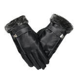 Men&#39;s Gloves Black Winter Mittens Keep Warm Touch Screen Windproof Driving Guantes Male Autumn Winter PU Leather Gloves Business