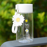 500ml Small Daisy Transparent Plastic Water Bottles BPA Free Creative Frosted Water Bottle With Portable Rope Travel Tea Cup