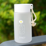 500ml Small Daisy Transparent Plastic Water Bottles BPA Free Creative Frosted Water Bottle With Portable Rope Travel Tea Cup