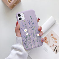 Luxury Flower Case For iPhone 12 Mini 11 13 Pro Max X XR XS Max 7 8 6 6s Plus 5 SE 2020 Soft TPU Bumper Matte Smiley Back Cover