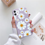 Luxury Flower Case For iPhone 12 Mini 11 13 Pro Max X XR XS Max 7 8 6 6s Plus 5 SE 2020 Soft TPU Bumper Matte Smiley Back Cover