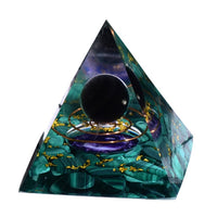 Natural Tiger Eye Orgonite Pyramid Healing Crystals Energy Reiki Chakra Multiplier Amethyst Meditation Lucky Gather Wealth Stone