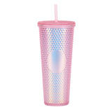 710ml Tumbler Water Cups With Straw Double Layer Plastic Durian Diamond Radiant Goddess Beer Mug Coffee Cup