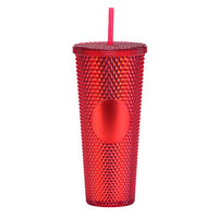 710ml Tumbler Water Cups With Straw Double Layer Plastic Durian Diamond Radiant Goddess Beer Mug Coffee Cup