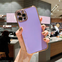 Ottwn Solid Plating Lens Protection Phone Case For iPhone 12 Pro Max 11 13 Pro Max X XR XS Max 7 8 6 Plus SE 2020 Soft TPU Cover