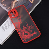 Unique Aesthetic Design Red Dragon Phone Case for iPhone 12 Mini 11 13 Pro X XS XR Max 6 7 8 Plus SE 2020 Soft Bumper Back Cover