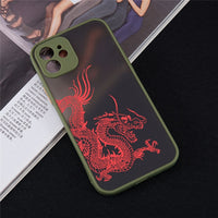 Unique Aesthetic Design Red Dragon Phone Case for iPhone 12 Mini 11 13 Pro X XS XR Max 6 7 8 Plus SE 2020 Soft Bumper Back Cover