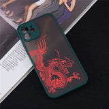 Unique Aesthetic Design Red Dragon Phone Case for iPhone 12 Mini 11 13 Pro X XS XR Max 6 7 8 Plus SE 2020 Soft Bumper Back Cover