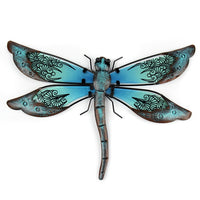 Metal Dragonfly with Glass Wall Artwork for Garden Decoration Animal Outdoor Statues and Sculptures Decoration of yard