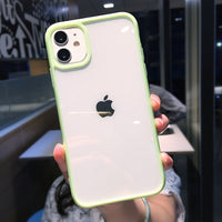 moskado Candy Color Border Shockproof Phone Case For iPhone 12 13 Mini 11 Pro Max XR X XS Max 7 8 Plus SE 2020 Clear Back Cover