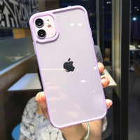 moskado Candy Color Border Shockproof Phone Case For iPhone 12 13 Mini 11 Pro Max XR X XS Max 7 8 Plus SE 2020 Clear Back Cover