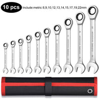 Key Ratchet Wrench Set 72 Tooth Gear Ring Torque Socket Wrench Set Metric Combination Ratchet Spanners Set Car Repair Tools