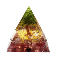 Energy Generator Orgone Pyramid Amethyst Peridot Healing Natural Crystal Reiki Chakra Generator Orgonite Pyramid Meditation Tool