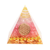 Energy Generator Orgone Pyramid Amethyst Peridot Healing Natural Crystal Reiki Chakra Generator Orgonite Pyramid Meditation Tool