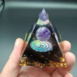 Energy Generator Orgone Pyramid Amethyst Peridot Healing Natural Crystal Reiki Chakra Generator Orgonite Pyramid Meditation Tool