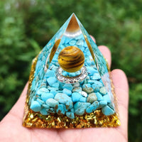 Energy Generator Orgone Pyramid Amethyst Peridot Healing Natural Crystal Reiki Chakra Generator Orgonite Pyramid Meditation Tool