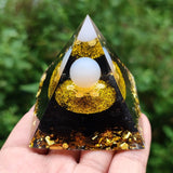 Energy Generator Orgone Pyramid Amethyst Peridot Healing Natural Crystal Reiki Chakra Generator Orgonite Pyramid Meditation Tool