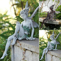 Tudor And Turek Sitting Fairy Statue Fountain Decorative Garden Ornament Resin Figurine Angel Sculpture For Yard Home Decoration