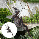 Tudor And Turek Sitting Fairy Statue Fountain Decorative Garden Ornament Resin Figurine Angel Sculpture For Yard Home Decoration