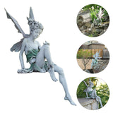 Tudor And Turek Sitting Fairy Statue Fountain Decorative Garden Ornament Resin Figurine Angel Sculpture For Yard Home Decoration