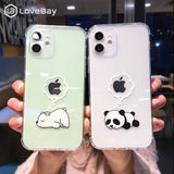 Creative Bear Panda Animal Phone Case For iPhone 11 12 13 Pro Max Clear Shockproof Lens Protection For iPhone X XS XR 7 8 Plus